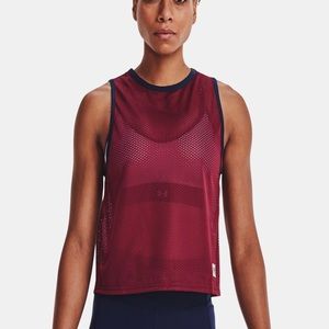 Under Armour Playback Retro Mesh Tank Top League Red Size Medium NWT